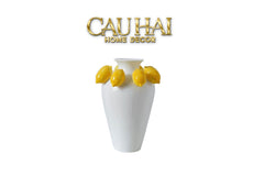 La Sicilia Royale - Bình Hoa Gốm Sứ Lemon Atelier Ivory 20x26-BÌNH HOA-CẬU HAI HOME DECOR