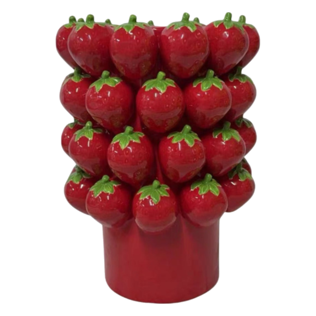 La Sicilia Royale - Bình Hoa Gốm Sứ Strawberry Impériale Rouge 19x26 H25 - Cậu Hai Home Decor