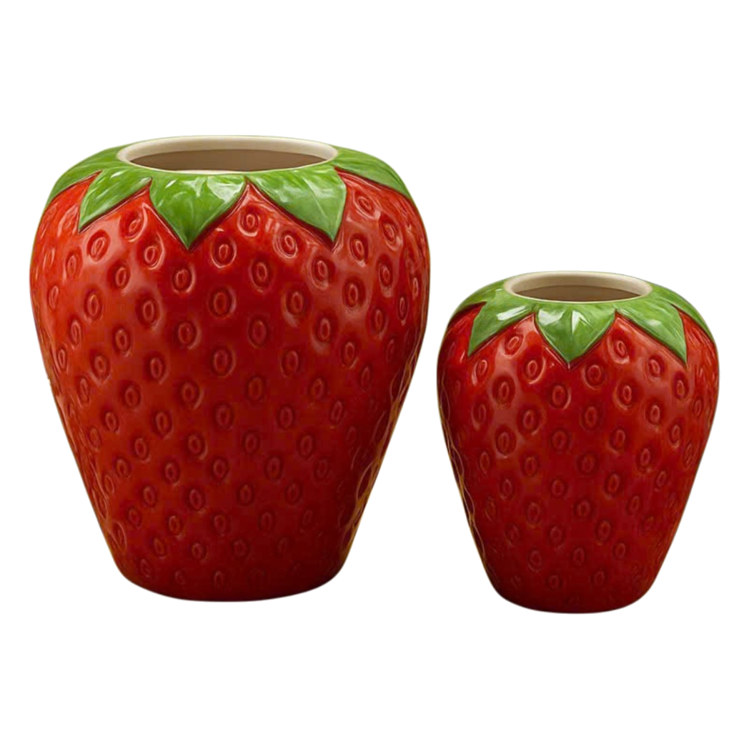 La Sicilia Royale - Set 2 Bình Gốm Sứ Dâu Tây Fraise Couture Ceramic Pair - Cậu Hai Home Decor