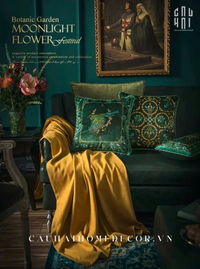 L’ATELIER DU CUSSON - VỎ GỐI NHUNG MOONLIGHT FLOWER FW25-CẬU HAI HOME DECOR