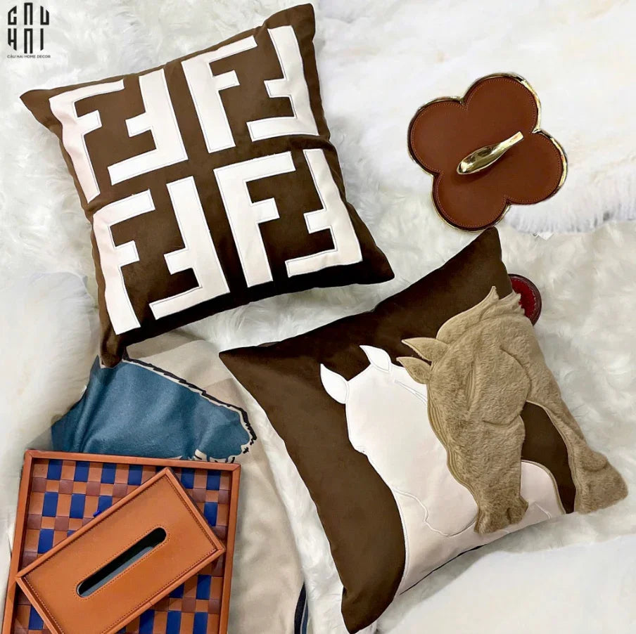 Les Cussins D’Élégance - Vỏ Gối Canvas Fancy Atélier 45-CẬU HAI HOME DECOR