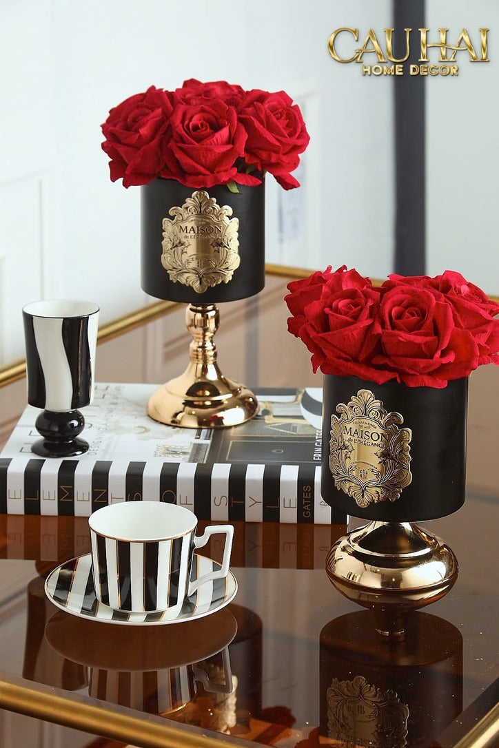 L’Essence Du Rose 15 - Chậu Hoa Hồng Pedestal H20-CẬU HAI HOME DECOR