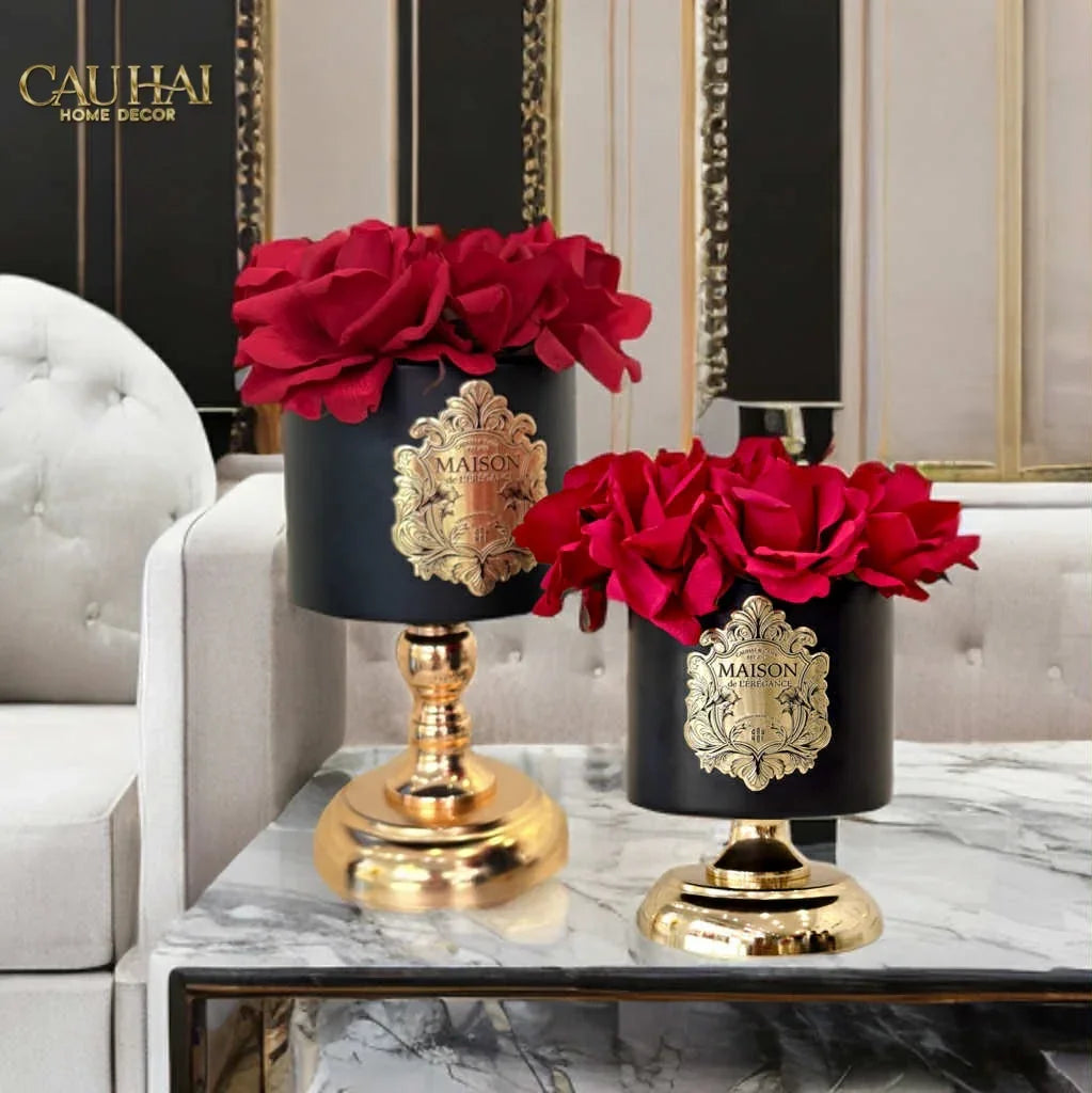 L’Essence Du Rose 15 - Chậu Hoa Hồng Pedestal H20-CẬU HAI HOME DECOR