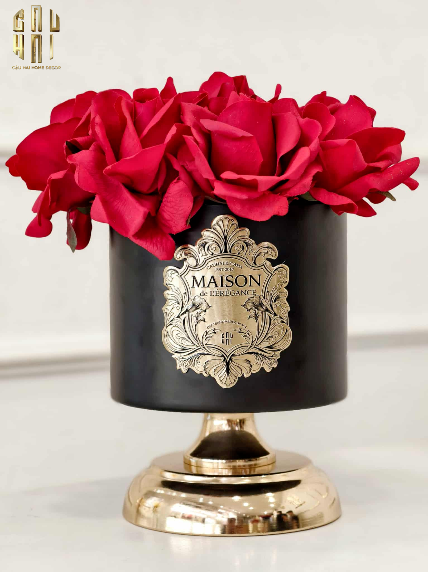 L’Essence Du Rose 15 - Chậu Hoa Hồng Pedestal H20 - CẬU HAI HOME DECOR