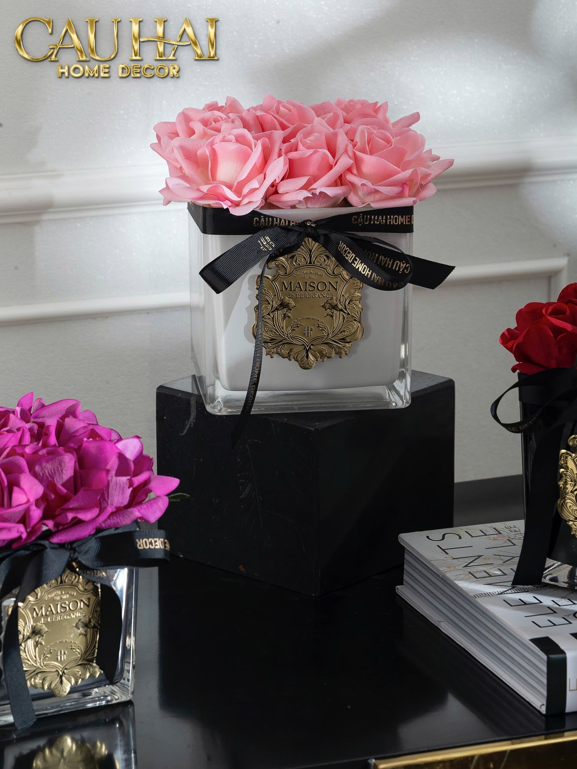 L’Essence Du Rose - Chậu Hoa Hồng Maison De L’Élégance D15 - CẬU HAI HOME DECOR