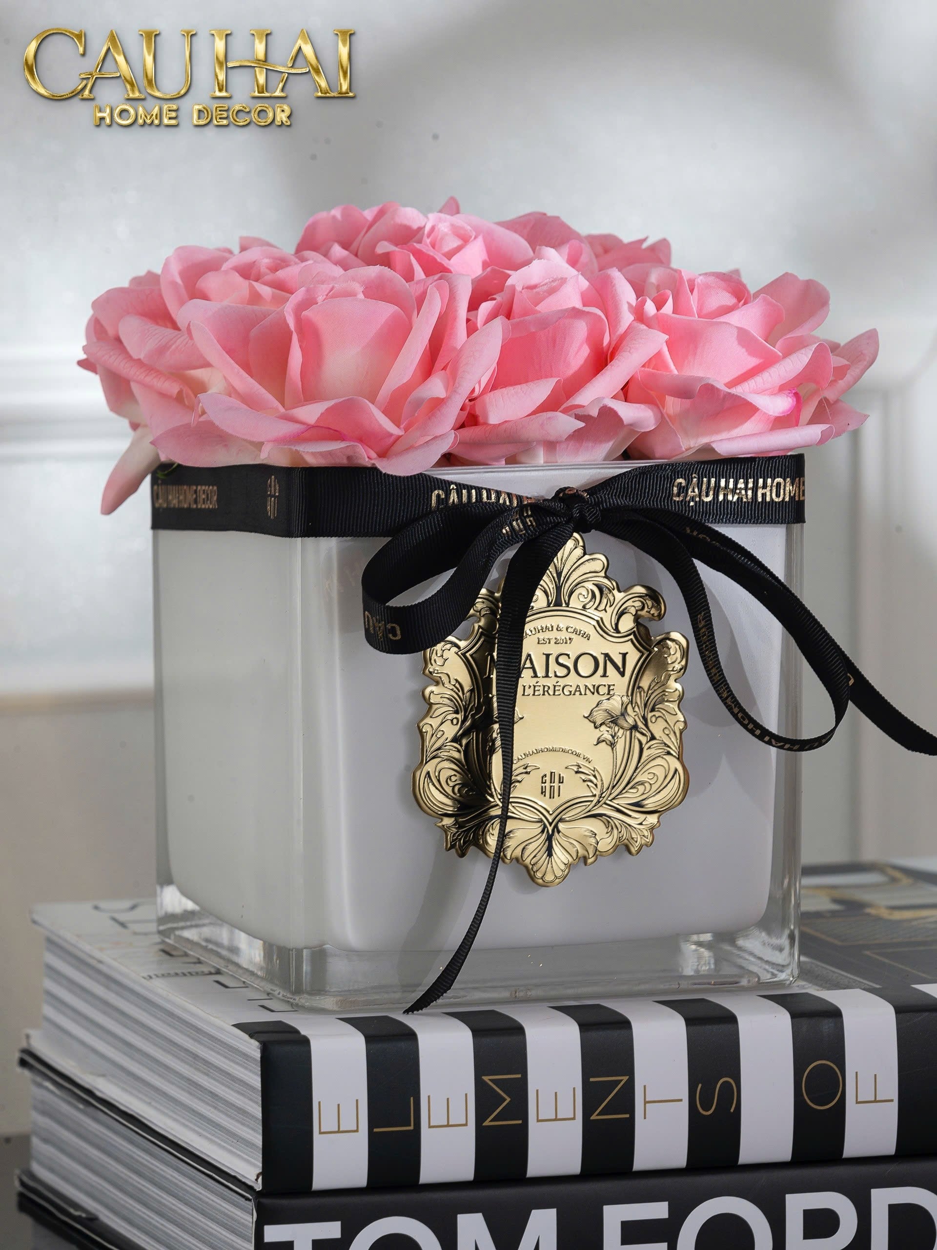 L’Essence Du Rose - Chậu Hoa Hồng Maison De L’Élégance D15 - CẬU HAI HOME DECOR