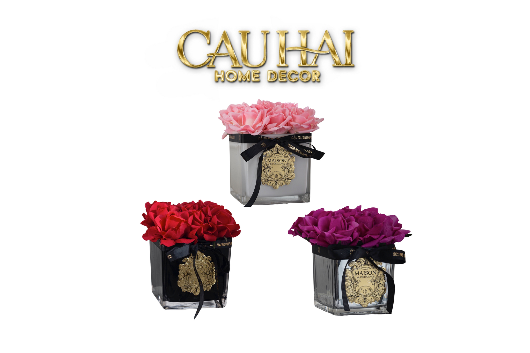 L’Essence Du Rose - Chậu Hoa Hồng Maison De L’Élégance D15 - CẬU HAI HOME DECOR