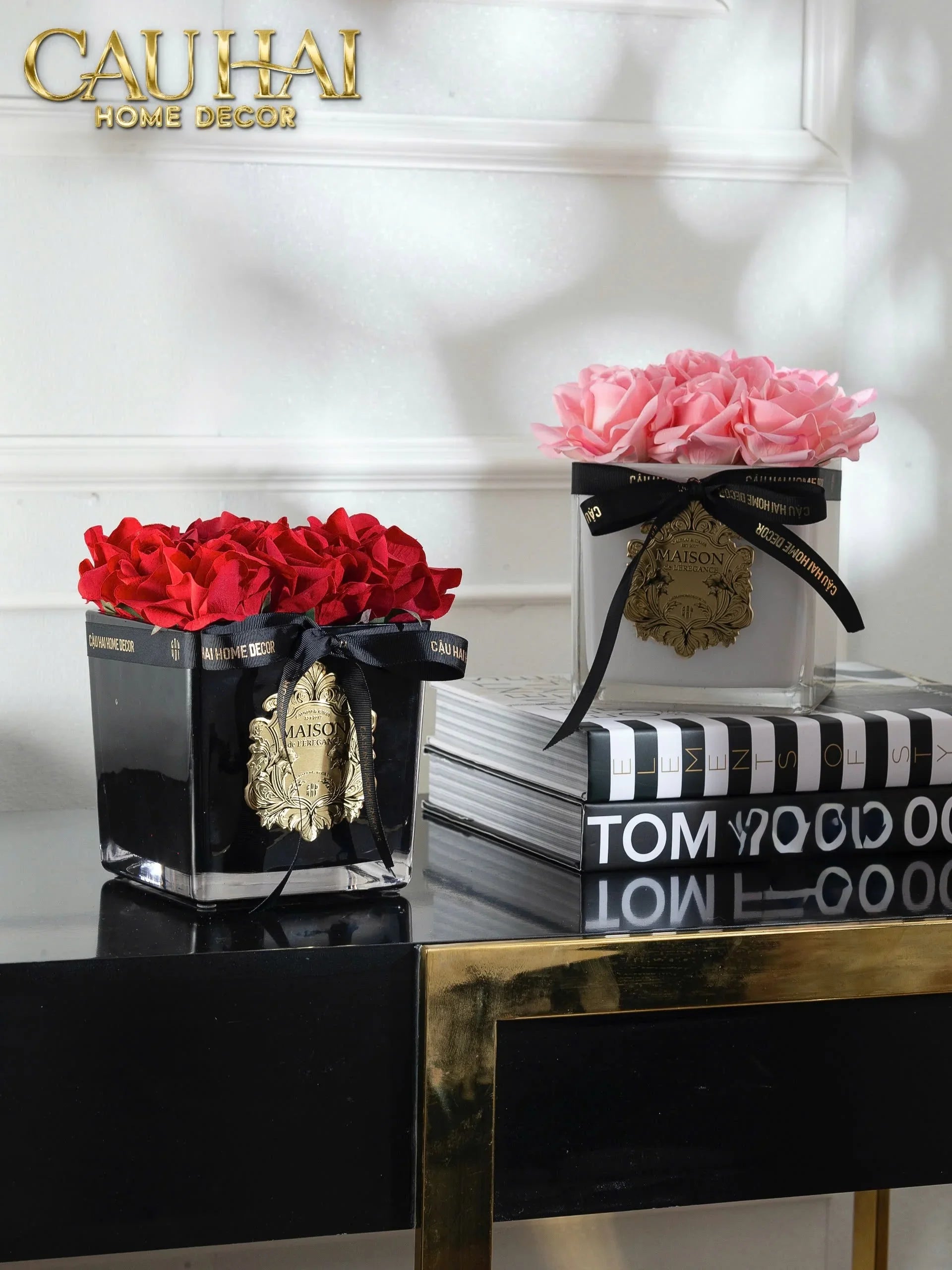 L’Essence Du Rose - Chậu Hoa Hồng Thuỷ Tinh Maison De L’Élégance D15-CẬU HAI HOME DECOR