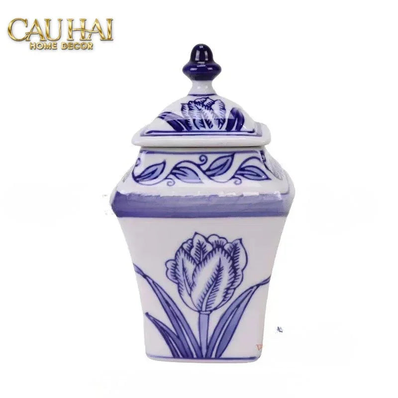 Lọ Cắm Hoa - Hoà Điền Ngọc - Indochine Indigo Porcelain Vases-CẬU HAI HOME DECOR