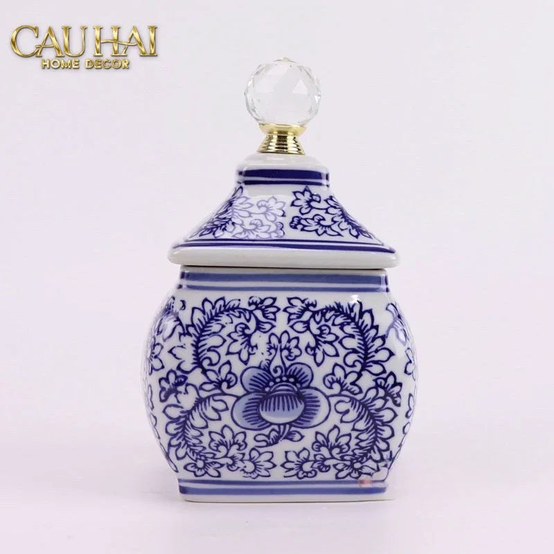 Lọ Cắm Hoa - Hoà Điền Ngọc - Indochine Indigo Porcelain Vases-HŨ TRANG TRÍ-Đối tác tại Trung Quốc theo từng đơn đặt hàng-CẬU HAI HOME DECOR