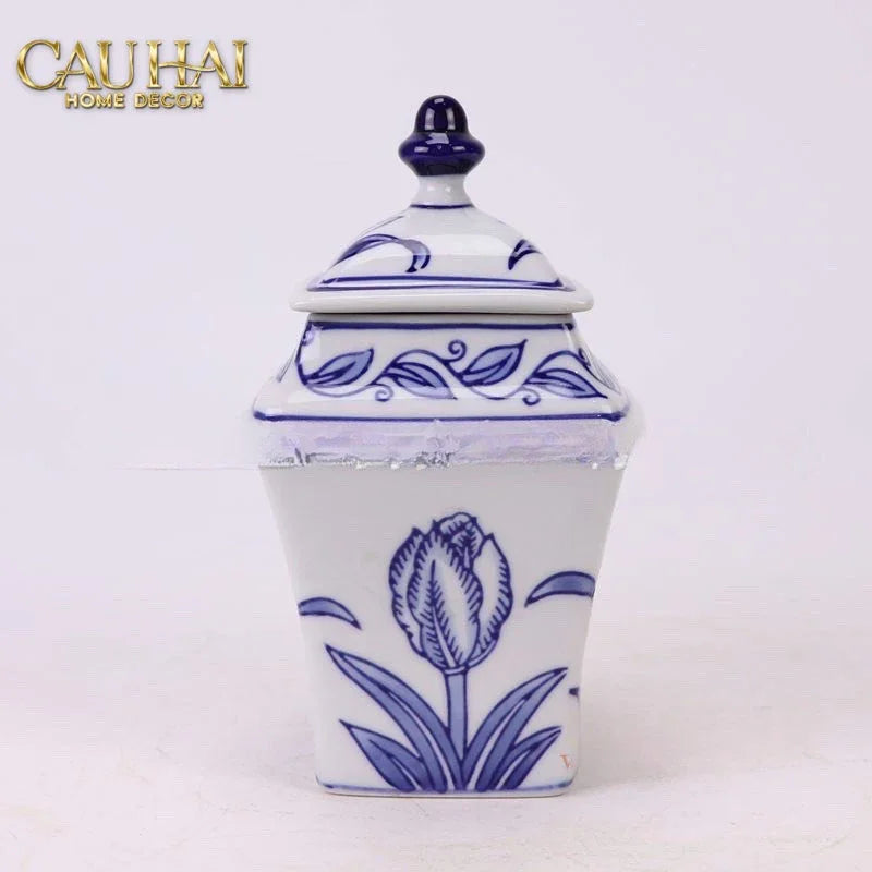 Lọ Cắm Hoa - Hoà Điền Ngọc - Indochine Indigo Porcelain Vases-HŨ TRANG TRÍ-Đối tác tại Trung Quốc theo từng đơn đặt hàng-CẬU HAI HOME DECOR