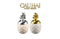 Lọ Ceramic Aura Pineapple - Gold/Silver-CẬU HAI HOME DECOR
