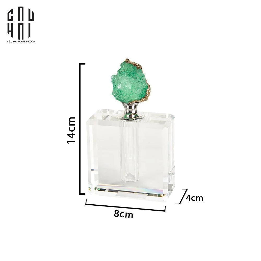 LỌ CHIẾT NƯỚC HOA ĐÁ THẠCH ANH EMERALD QUARTZ SS22-CẬU HAI HOME DECOR