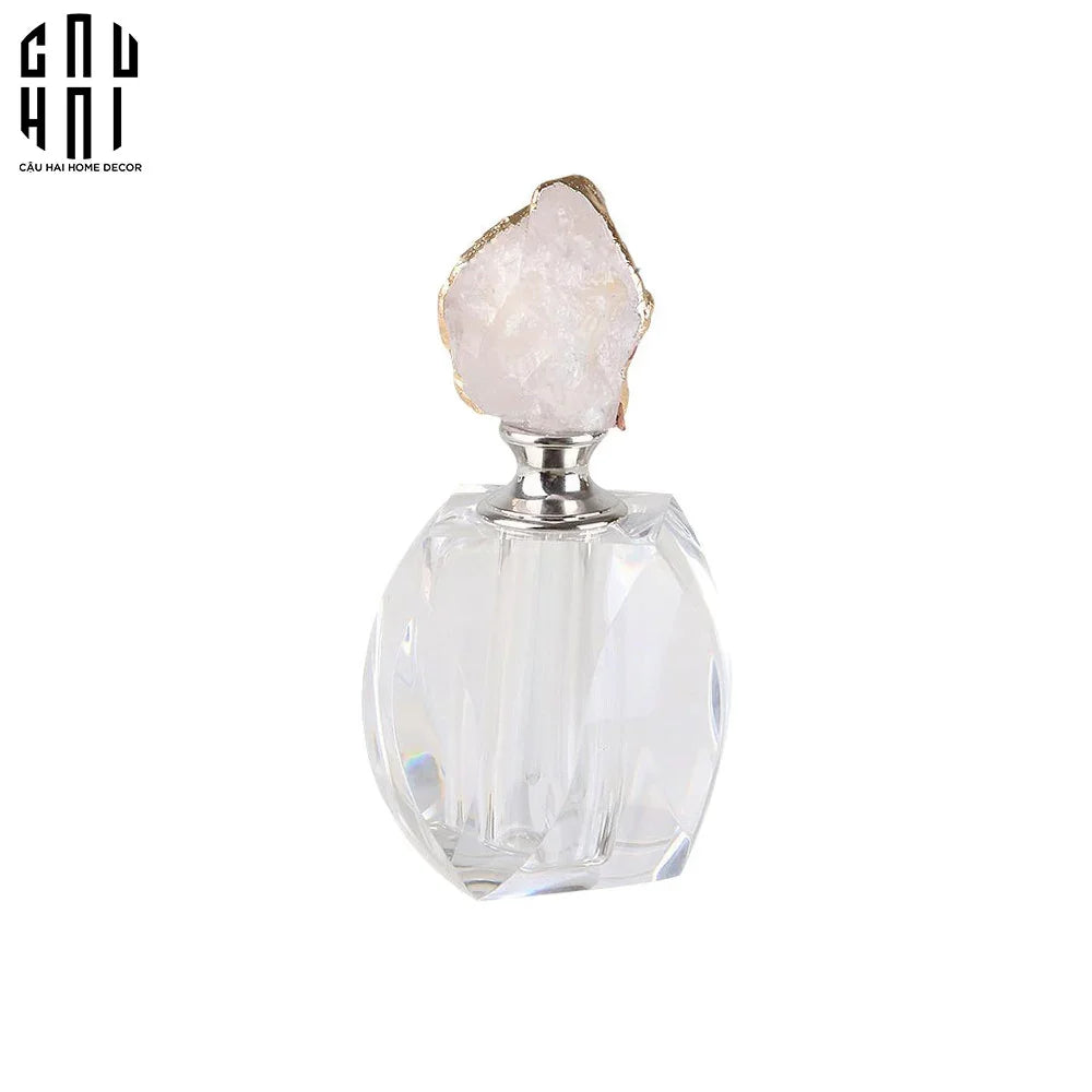 LỌ CHIẾT NƯỚC HOA ĐÁ THẠCH ANH PINK QUARTZ SS22-CẬU HAI HOME DECOR
