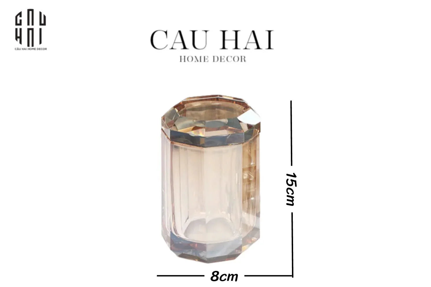 LỌ CRYSTAL FACET H10.5 – CHAMPAGNE-CẬU HAI HOME DECOR
