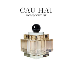 Lọ Crystal Obsidian Cube - Champagne-CẬU HAI HOME DECOR