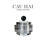 LỌ CRYSTAL OBSIDIAN CUBE - SMOKY-CẬU HAI HOME DECOR