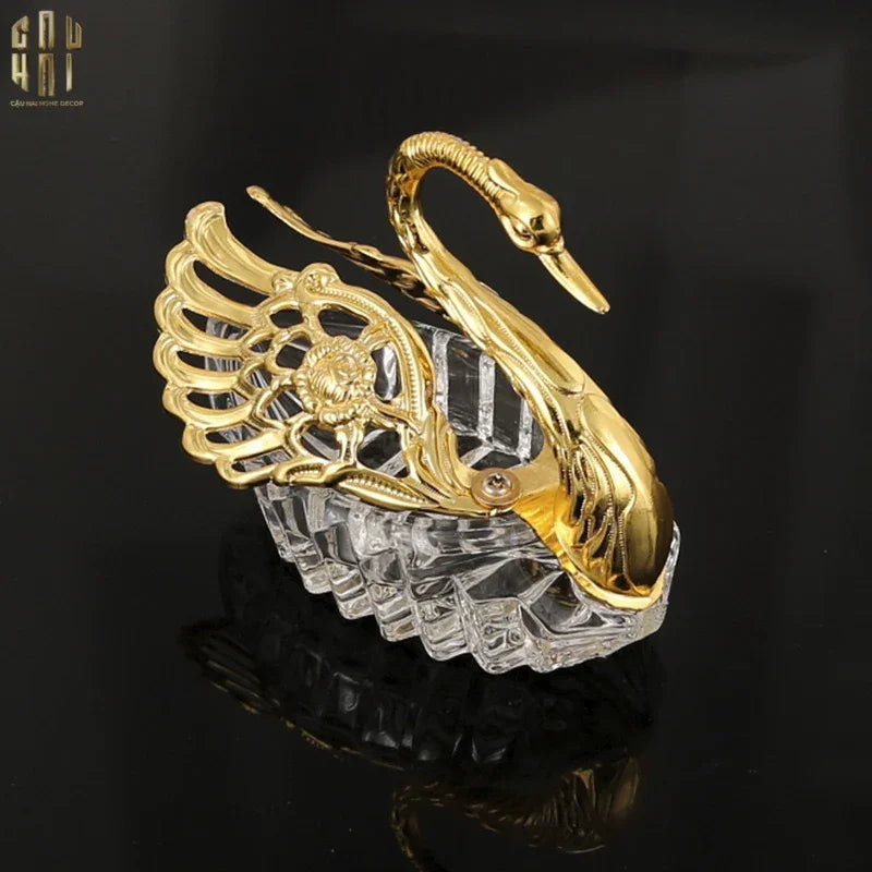 LỌ ĐƯỜNG CRYSTAL SWAN - GILDED WINGS-CẬU HAI HOME DECOR