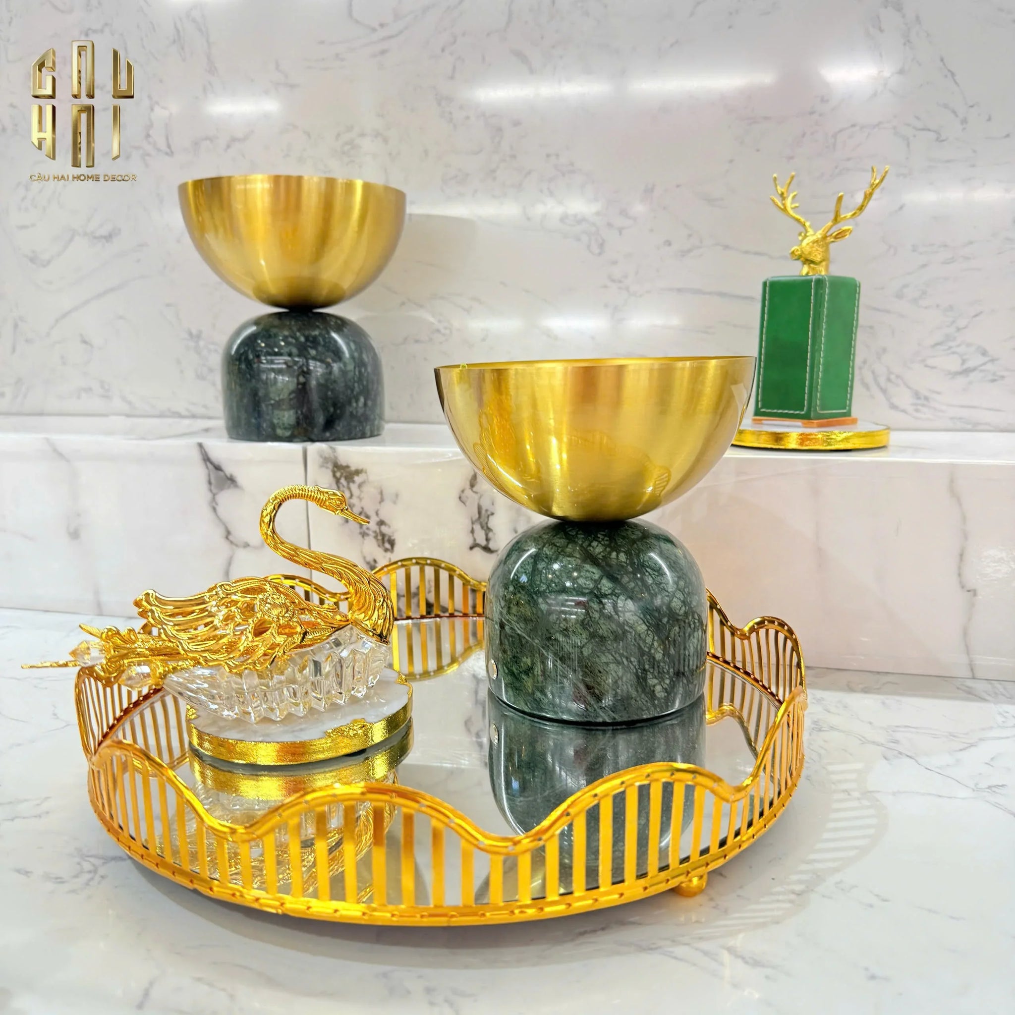 LỌ ĐƯỜNG CRYSTAL SWAN - GILDED WINGS-CẬU HAI HOME DECOR