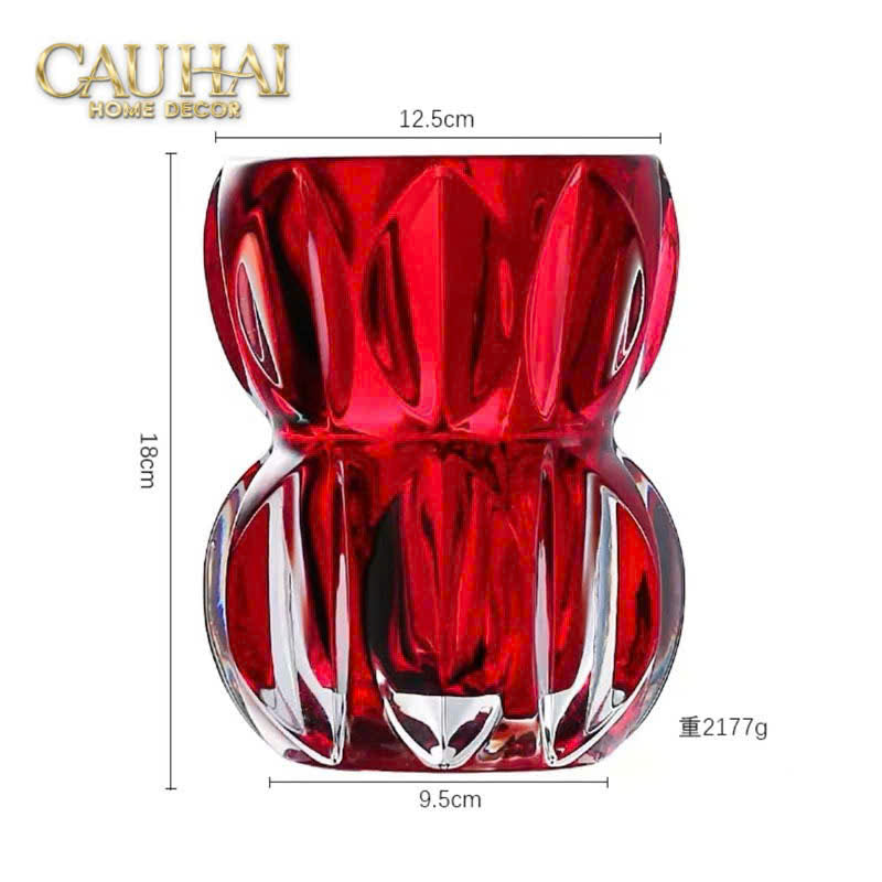 Lọ Hoa Pha Lê Ruby Crystal Vase - CẬU HAI HOME DECOR