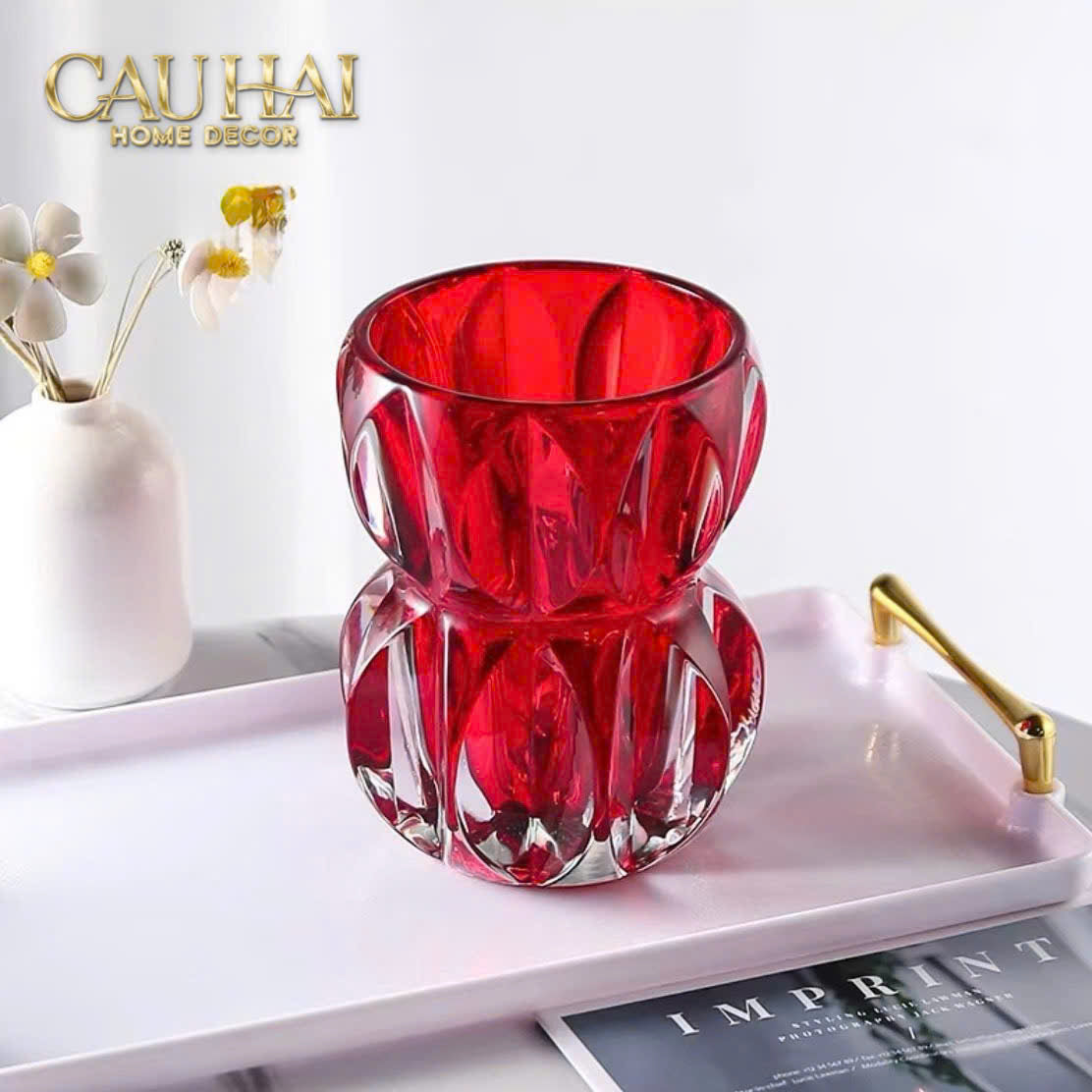 Lọ Hoa Pha Lê Ruby Crystal Vase - CẬU HAI HOME DECOR