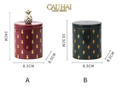 Lọ Kẹo Gốm Sứ Holiday Seasons Golden Fêtes Art Canister 8.5x14-CẬU HAI HOME DECOR