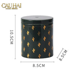 Lọ Kẹo Gốm Sứ Holiday Seasons Golden Fêtes Art Canister 8.5x14-CẬU HAI HOME DECOR
