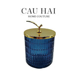 Lọ Kẹo Thuỷ Tinh Blue Ocean Cristalleries - Golden Twig Bonbonnière-Lọ kẹo Canister Bonbonnière-CẬU HAI HOME DECOR
