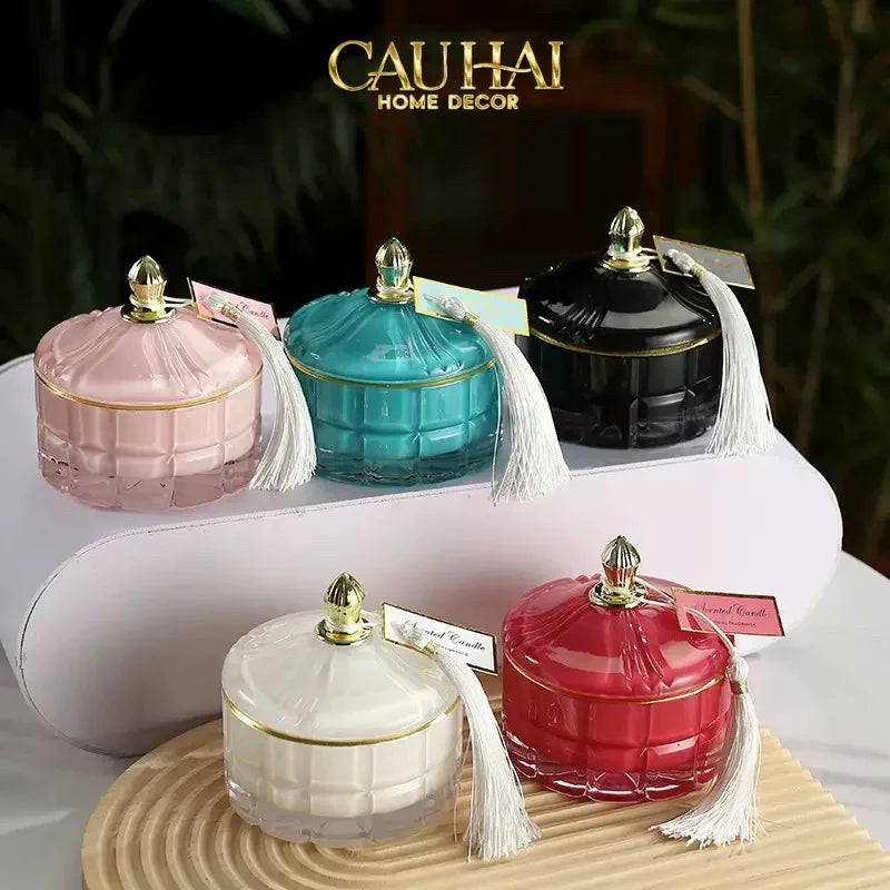 Lọ Kẹo Thuỷ Tinh Castle Wall Cyan / Savior-CẬU HAI HOME DECOR