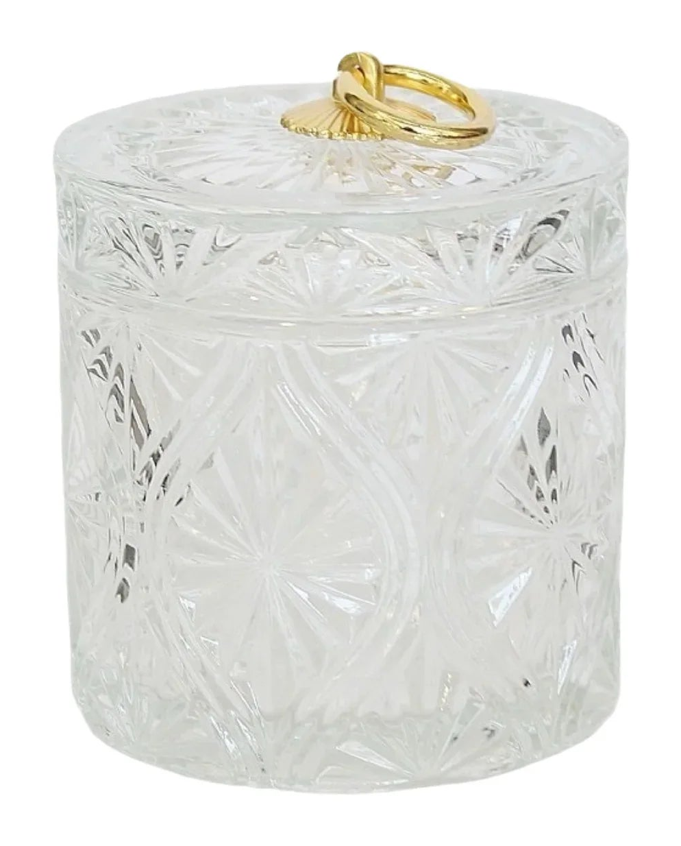 Lọ Kẹo Thuỷ Tinh Diamond Floral Cristalleries - Golden Shell Bonbonnière