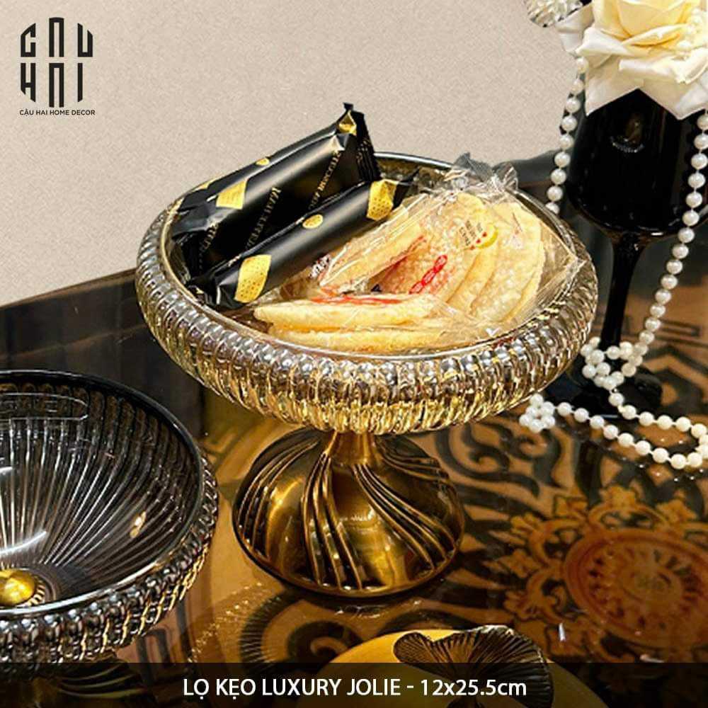 LỌ KẸO THUỶ TINH LUXURY JOLIE SS25-CẬU HAI HOME DECOR