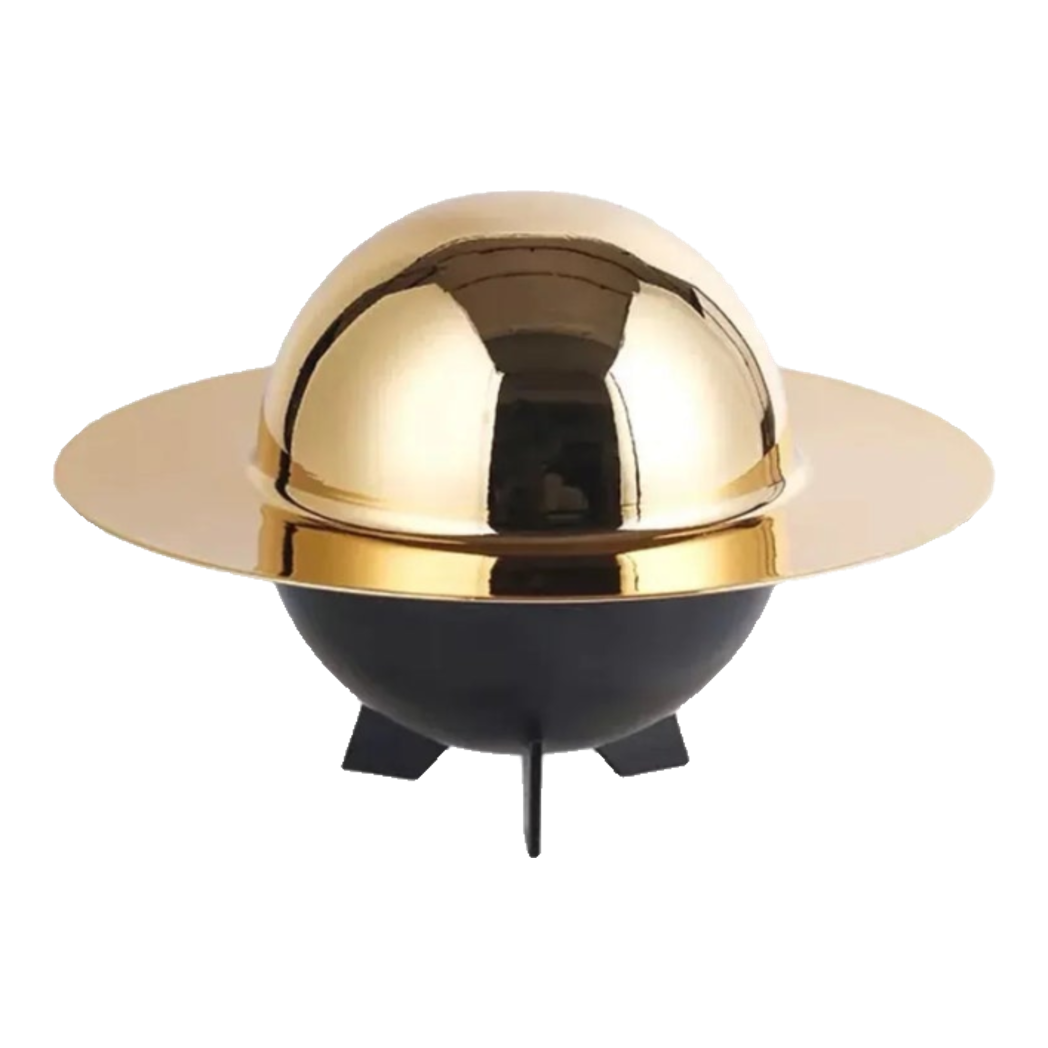 Maison Couture -  Lọ Kẹo Golden Planet UFO Pop Art Decoratives Bonbonnière 15x22