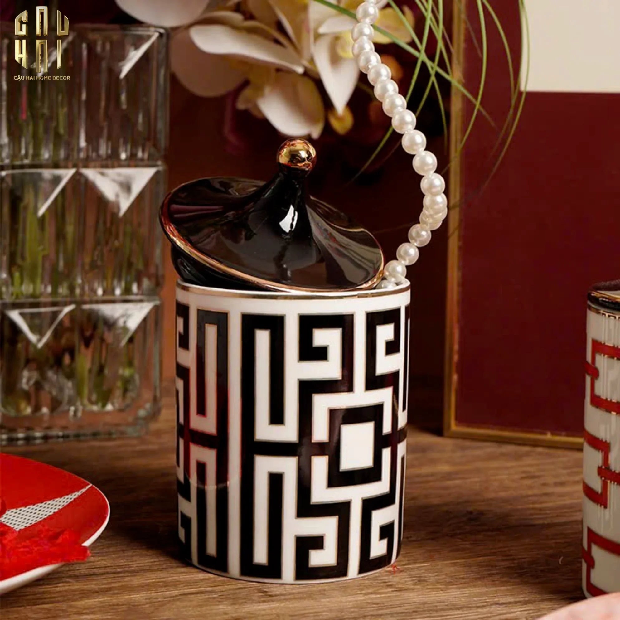 LỌ LUXE ROYALE MEANDER KEY-CẬU HAI HOME DECOR