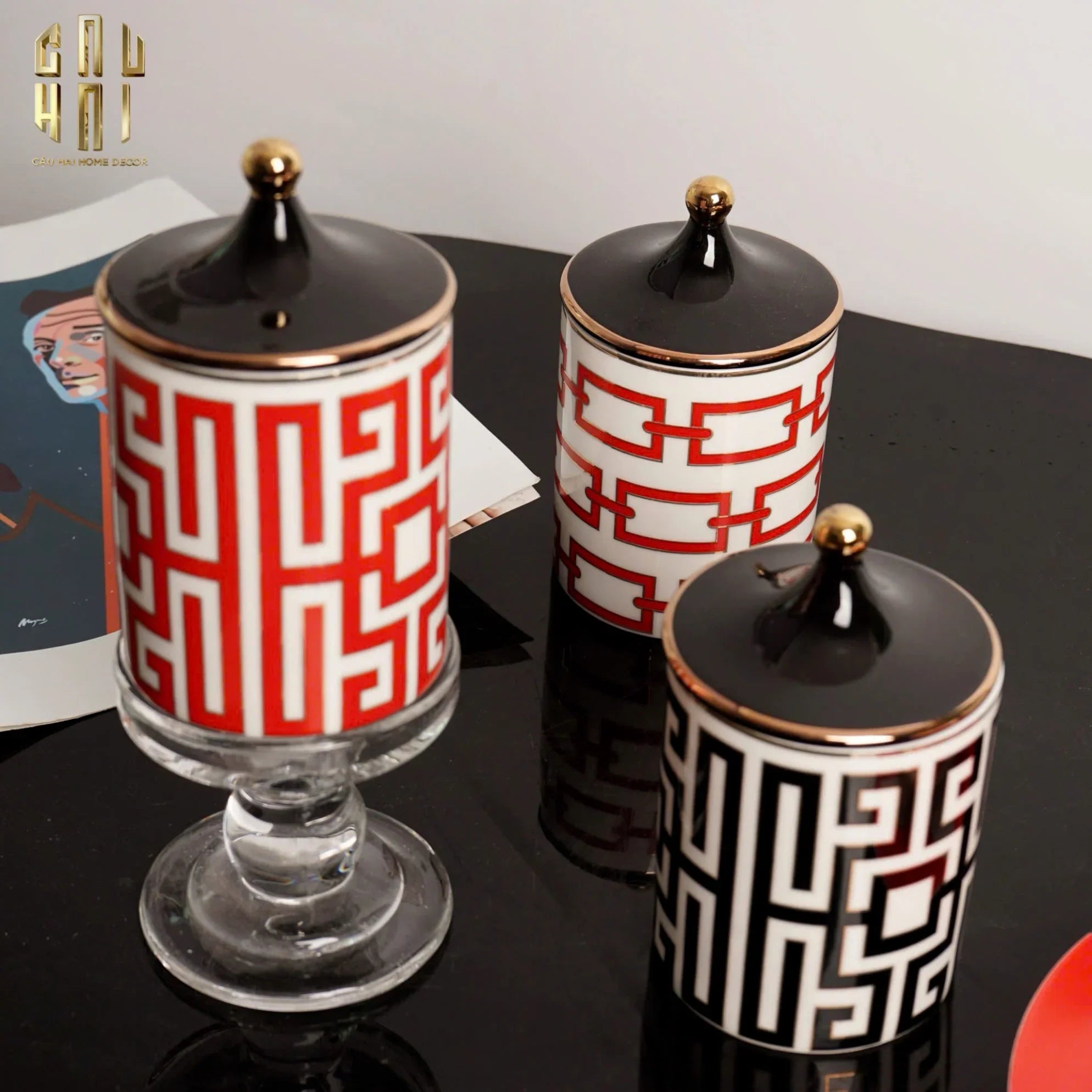 LỌ LUXE ROYALE MEANDER KEY-CẬU HAI HOME DECOR