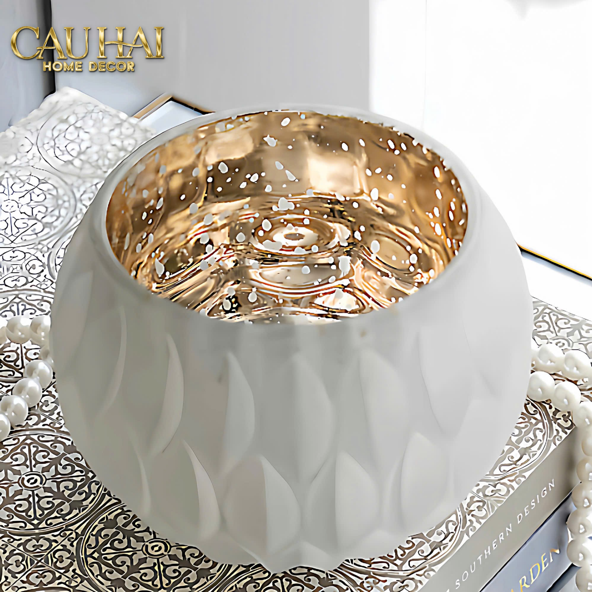 Lọ Nến Opaline Aurum Glow Candle Bowl. - CẬU HAI HOME DECOR