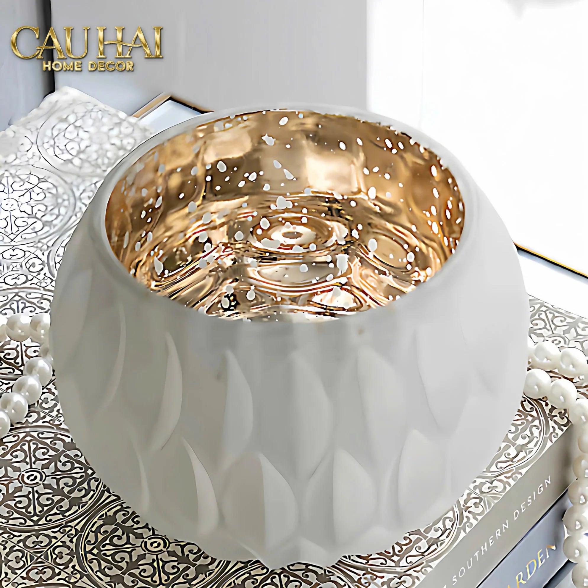 Lọ Nến Opaline Aurum Glow Candle Bowl.-CẬU HAI HOME DECOR