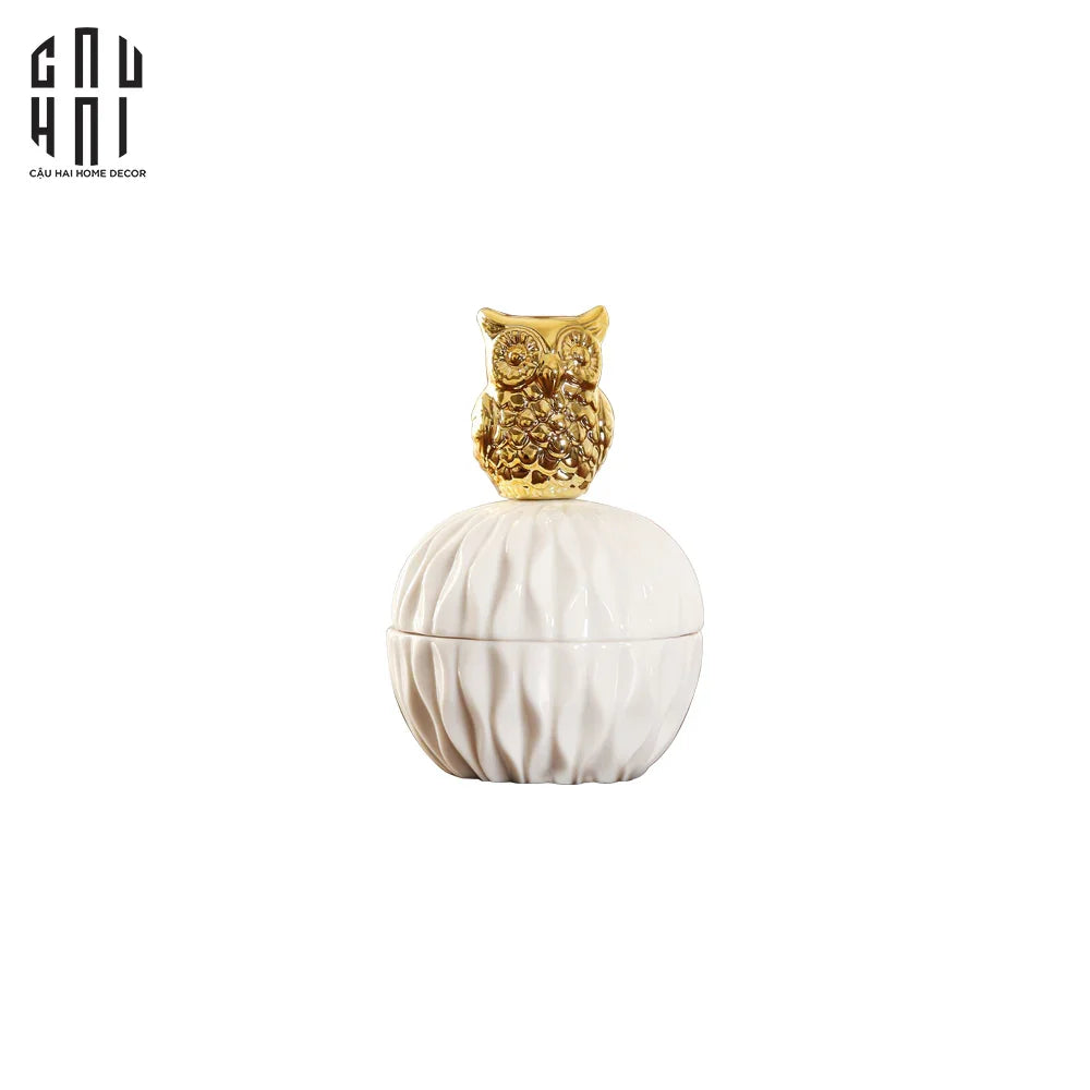 Lọ Sứ Golden Owl-CẬU HAI HOME DECOR