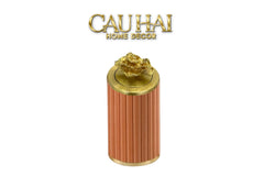 Lọ Tăm Da Luxe Leather - Cognac-CẬU HAI HOME DECOR