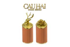 Lọ Tăm Da Luxe Leather - Cognac-CẬU HAI HOME DECOR