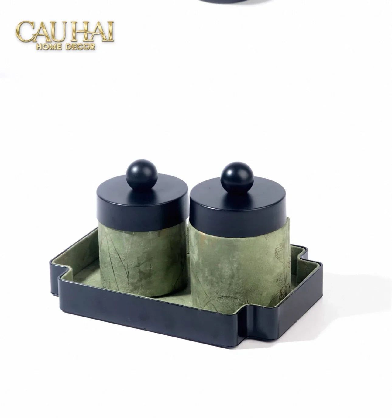 Lọ Tăm / Gạt Tàn Lux Oakwood Verdant Impériale Leather-CẬU HAI HOME DECOR