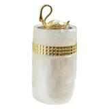 Lọ Tăm Khảm Xà Cừ Resin Cygne Nacre D'Or Toothpick Holder 6x12