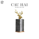 LỌ TĂM OAKWOOD LEATHER - GRAY ALLEY SS25-CẬU HAI HOME DECOR