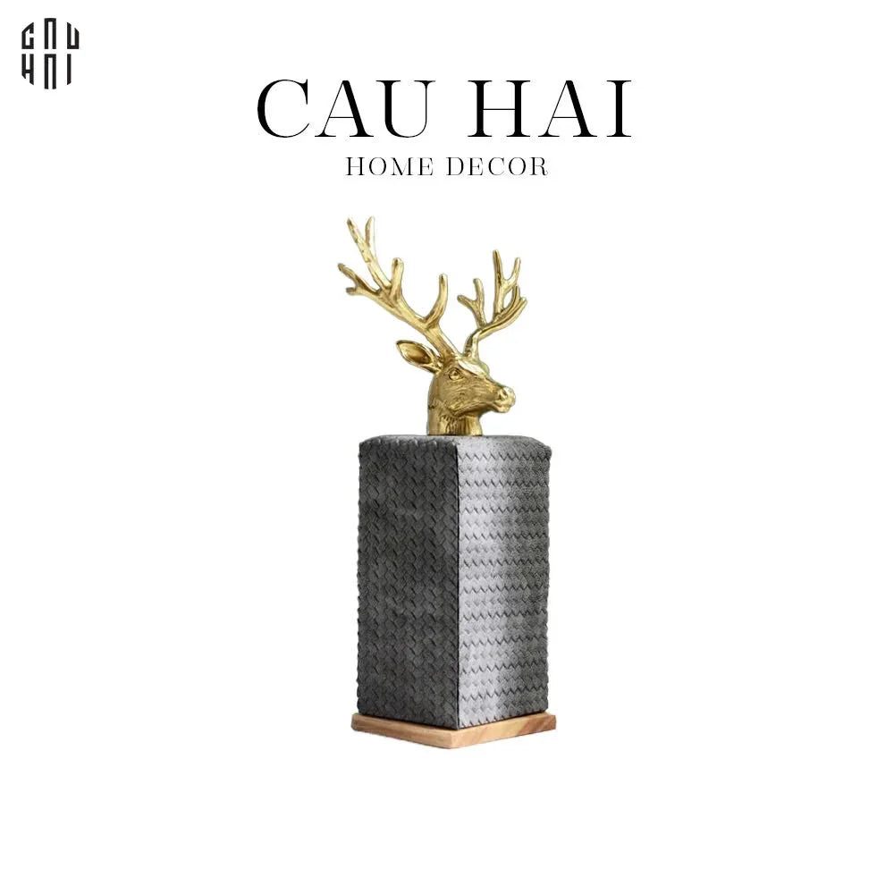 LỌ TĂM OAKWOOD LEATHER - GRAY ALLEY SS25-CẬU HAI HOME DECOR