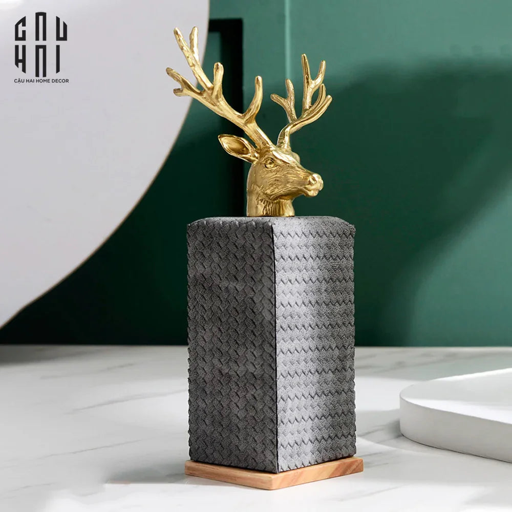 LỌ TĂM OAKWOOD LEATHER - GRAY ALLEY SS25-CẬU HAI HOME DECOR