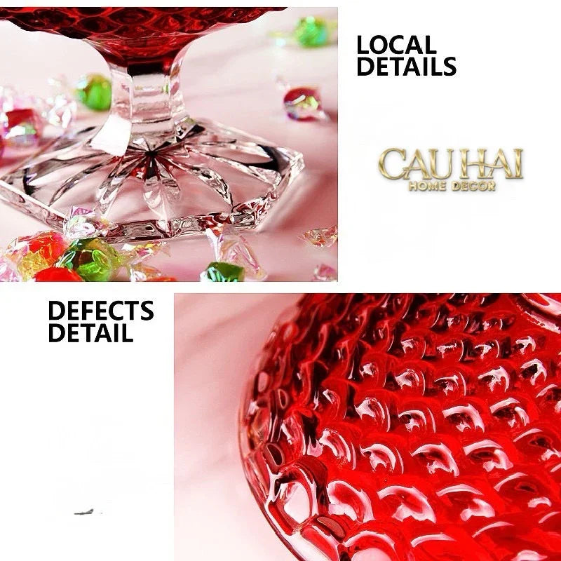 Lọ Thuỷ Tinh Lollipop Ruby Bonbonnière 16x25-CẬU HAI HOME DECOR