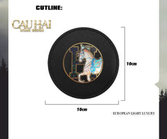 Lót Ly Da Héritage Équestre Signature O Leather Glasses Coaster D10-CẬU HAI HOME DECOR