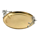 Maison Elysian Couture - Cataleya Indira Brasson Platinum Round Brass Decorative Trays 27x30x8