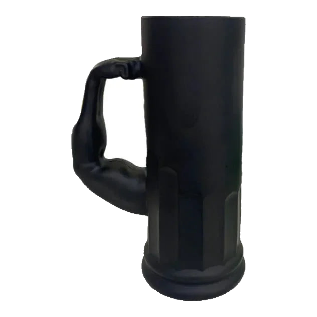 Ly Bia Thuỷ Tinh Đen Mờ - Black Hercules Arm 13x21 600Ml
