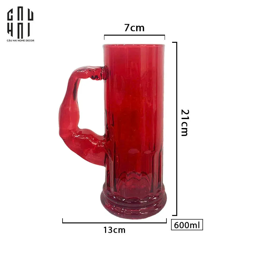 Ly Bia Thuỷ Tinh Hercules 600Ml - Red-CẬU HAI HOME DECOR