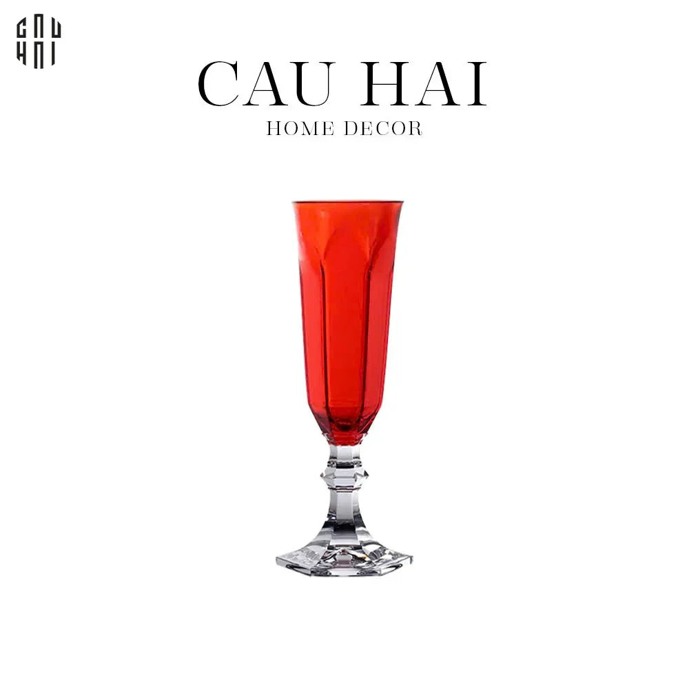 Ly Champagne PP Acrylic Đỏ Allure - PP Acrylic Ruby Red Flute Champagne Glasses H21 180ML-CẬU HAI HOME DECOR